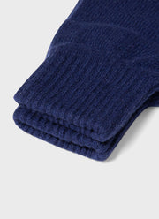 Cashmere Knitted Glove in Space Blue