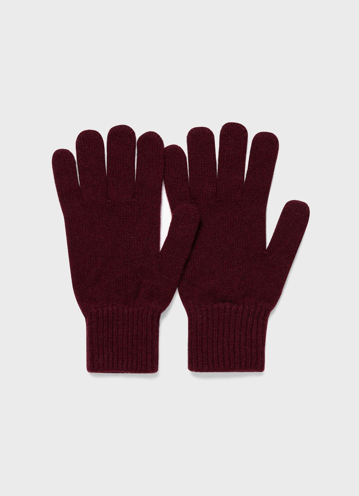 Cashmere Knitted Glove in Port