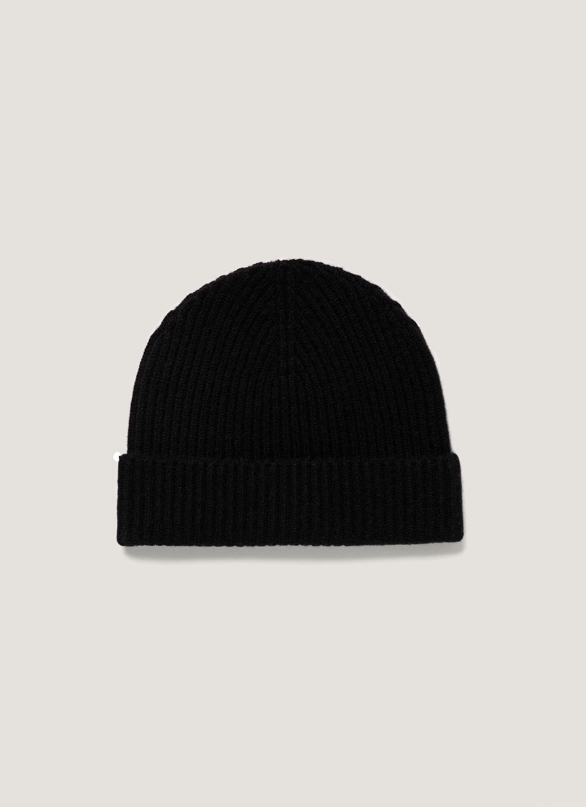 Cashmere Ribbed Hat in Black