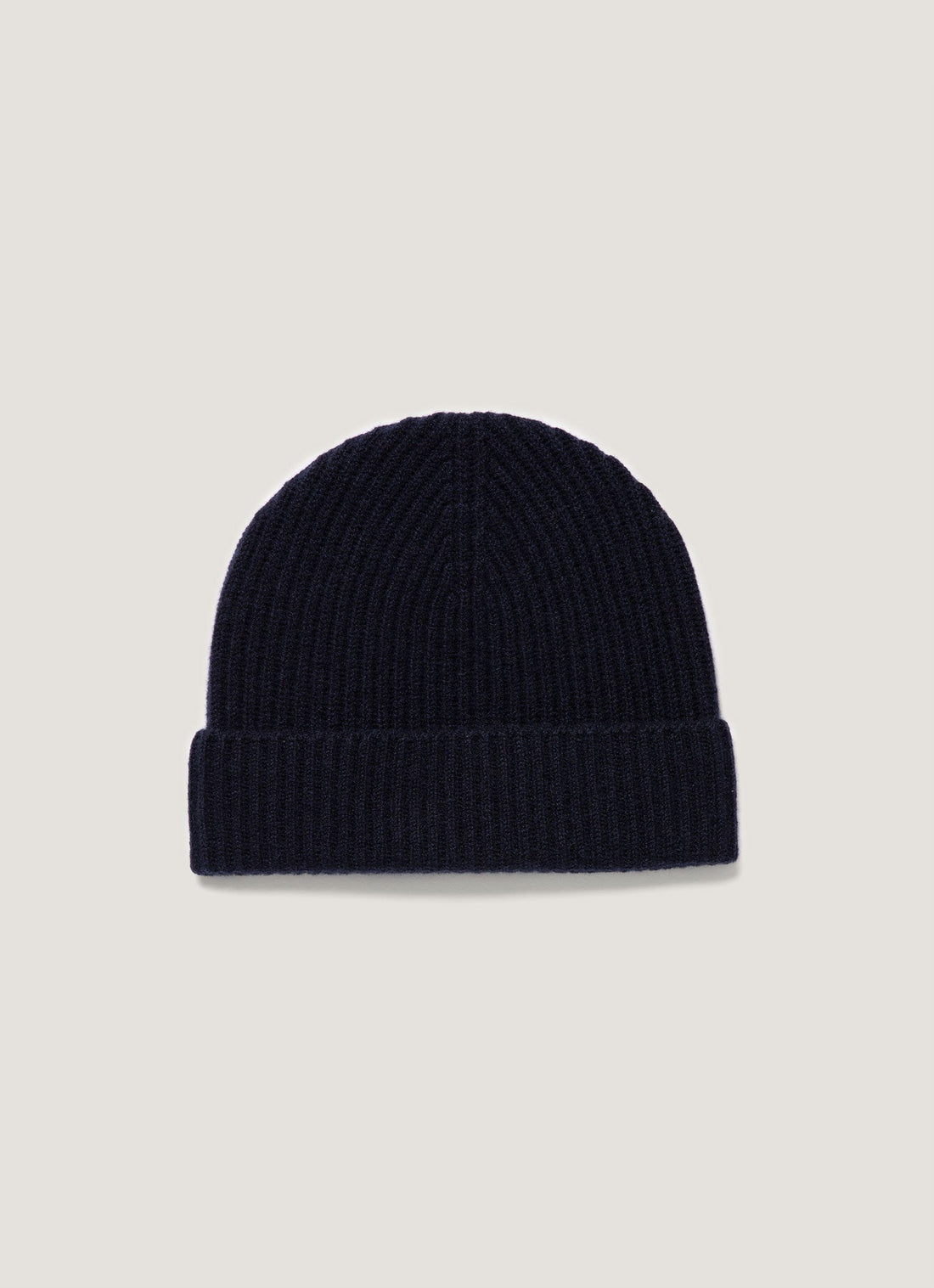 Cashmere Ribbed Hat in Navy