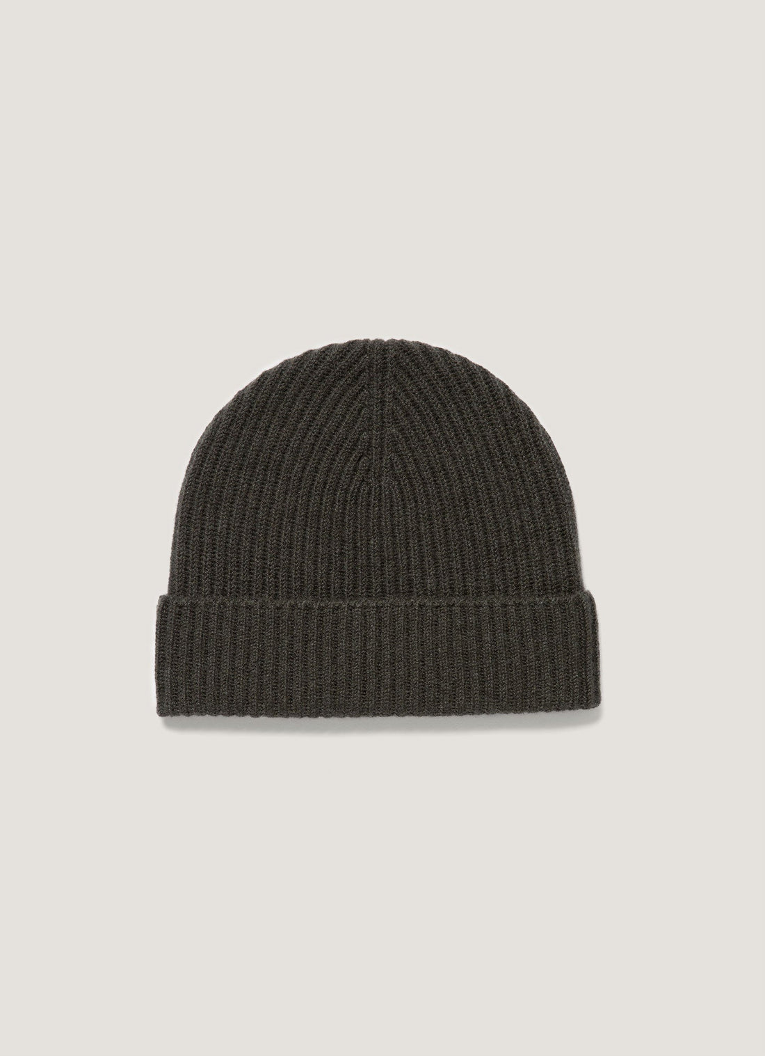 Cashmere Ribbed Hat in Dark Green