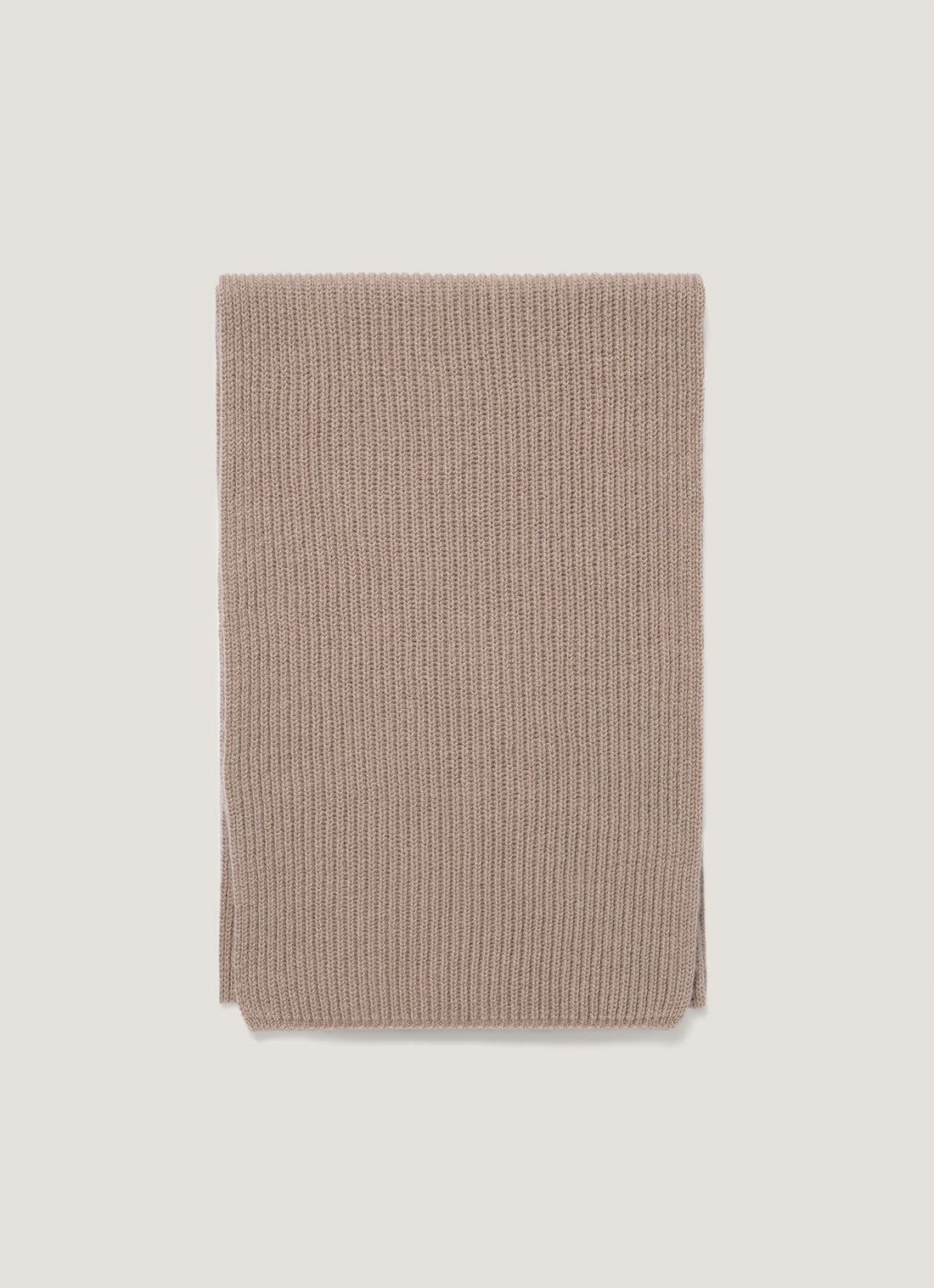 Cashmere Ribbed Scarf in Mink