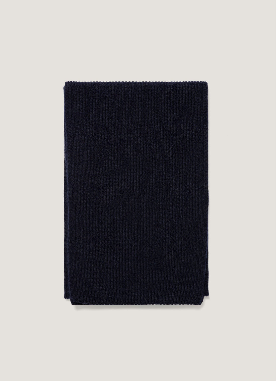 Cashmere Ribbed Scarf in Navy