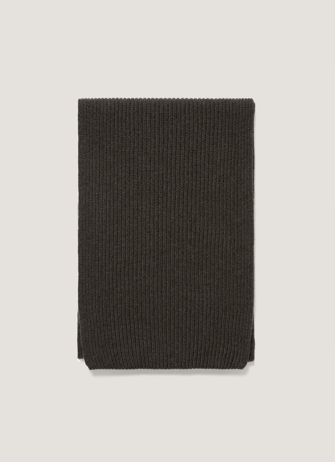 Cashmere Ribbed Scarf in Dark Green