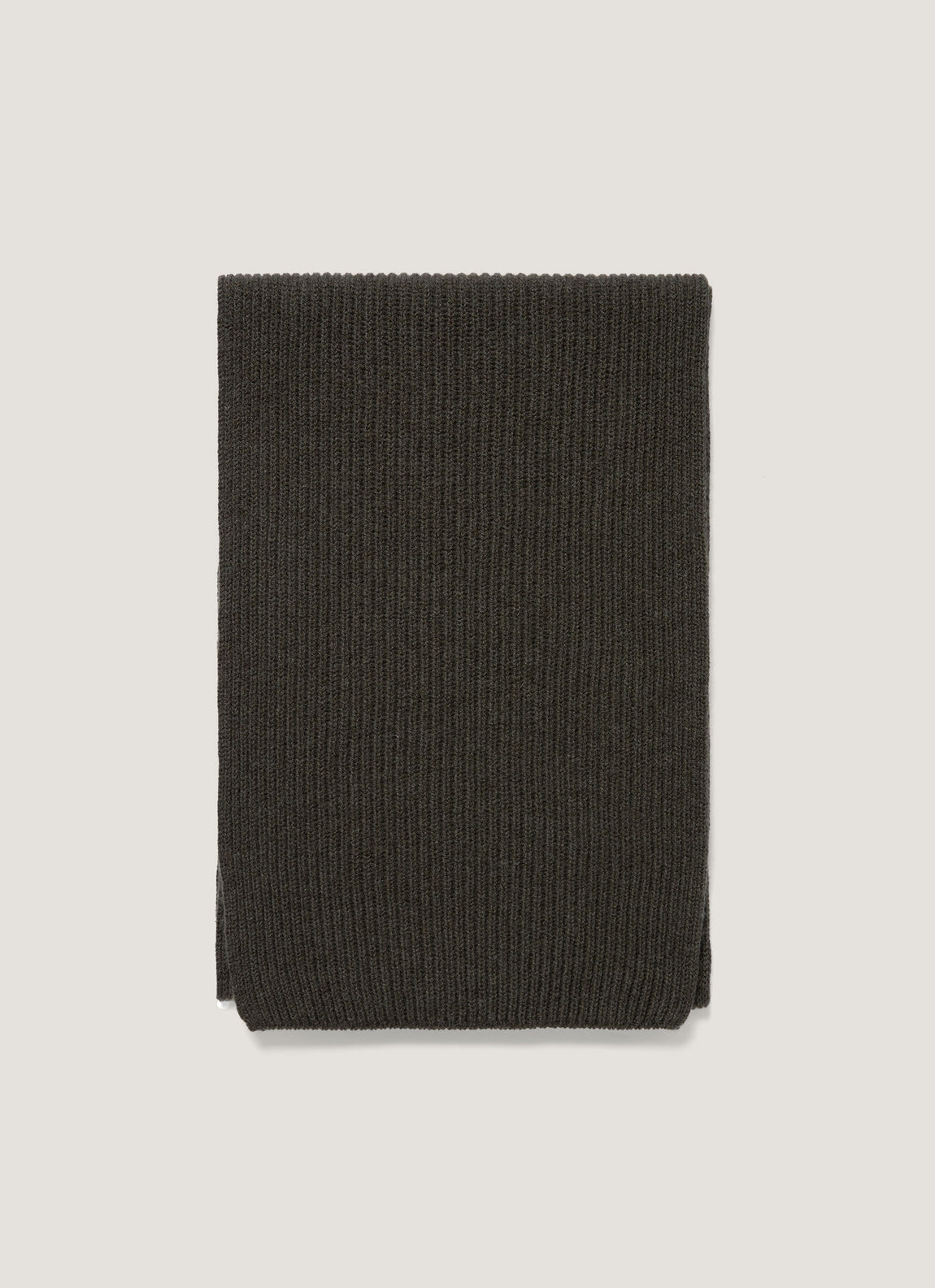 Cashmere Ribbed Scarf in Dark Green