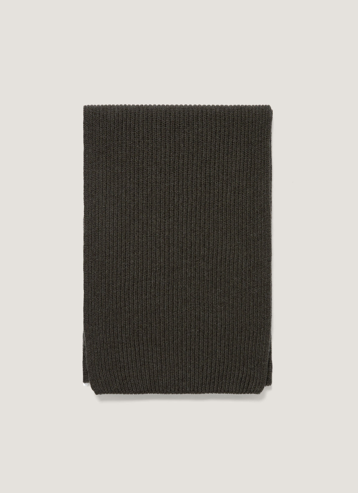 Cashmere Ribbed Scarf in Dark Green