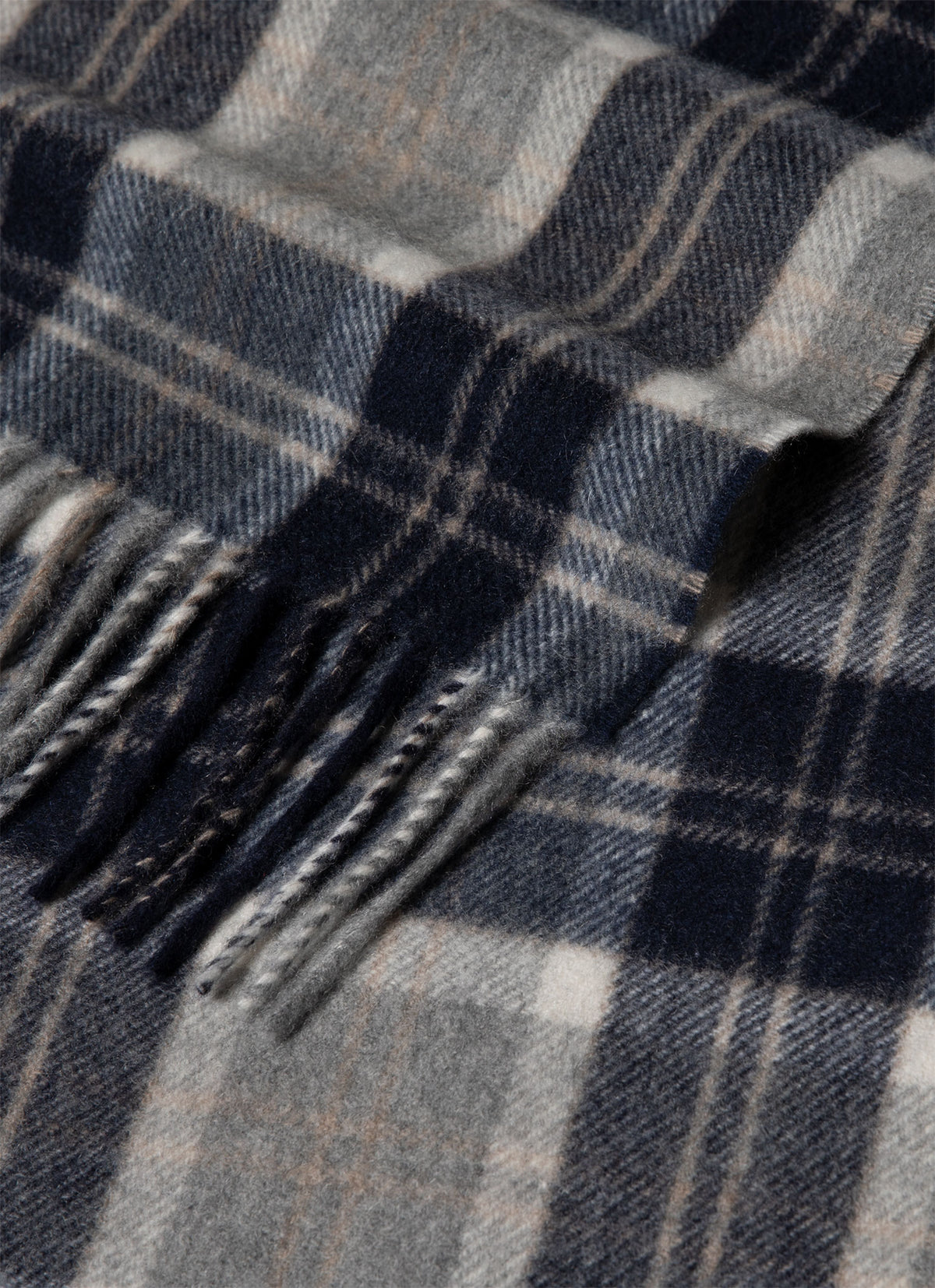 Cashmere Scarf in Navy Check