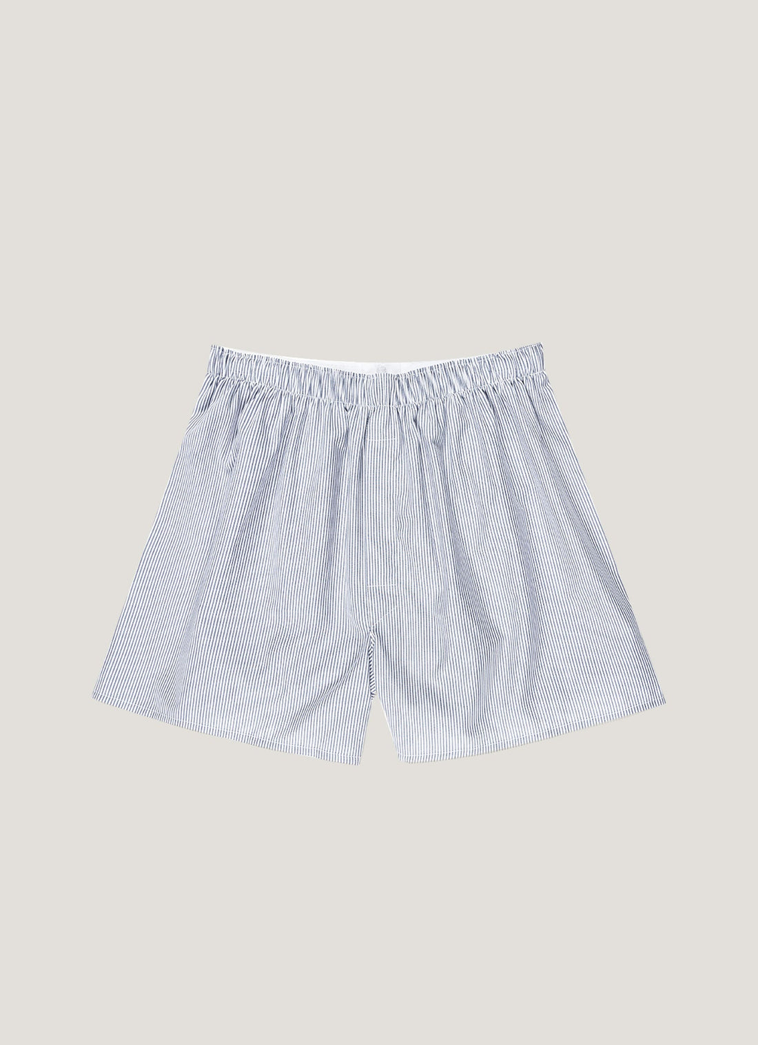 Men's Classic Boxer Shorts in White/Navy Pinstripe