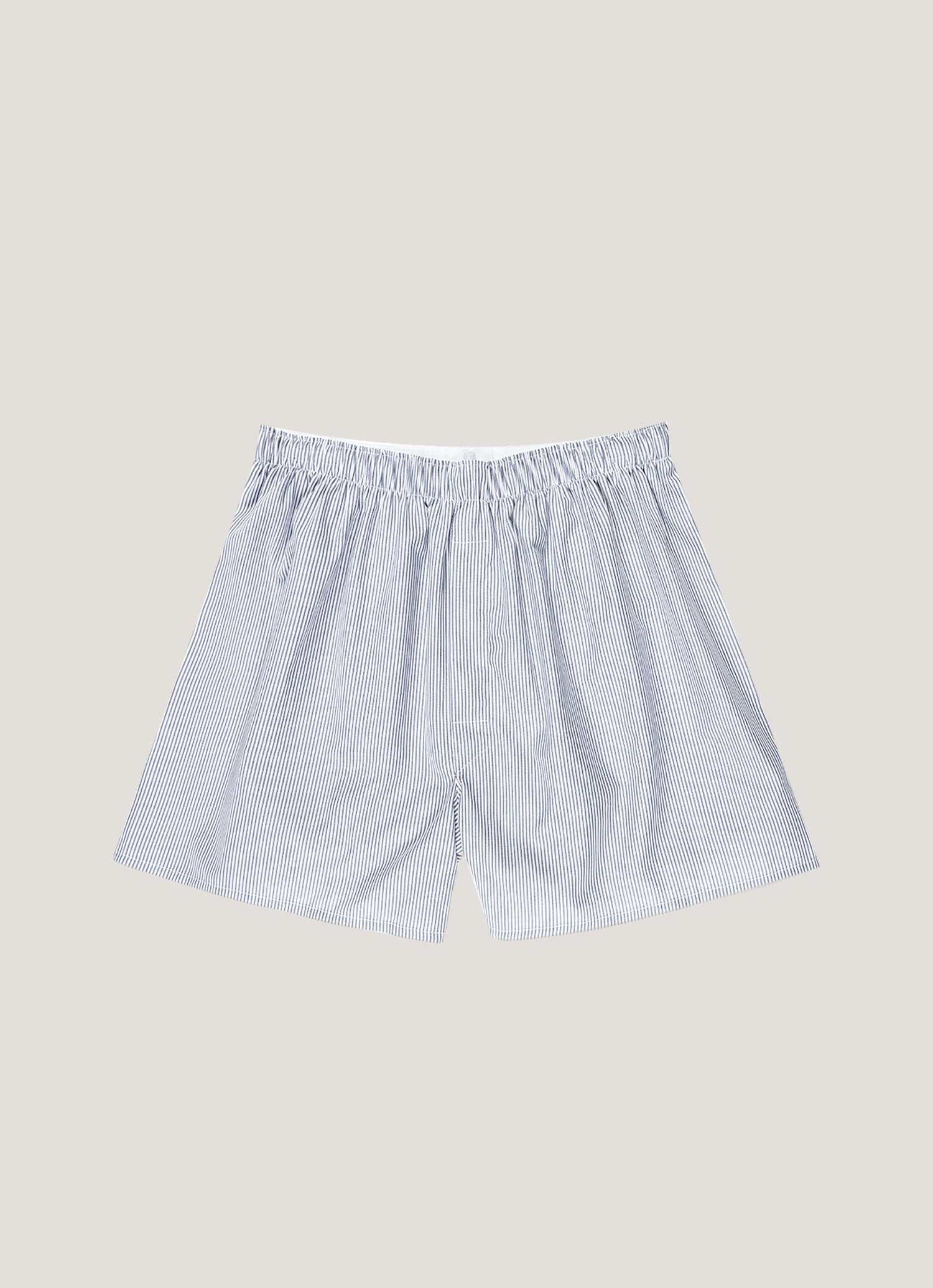 Men's Classic Boxer Shorts in White/Navy Pinstripe