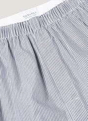 Men's Classic Boxer Shorts in White/Navy Pinstripe