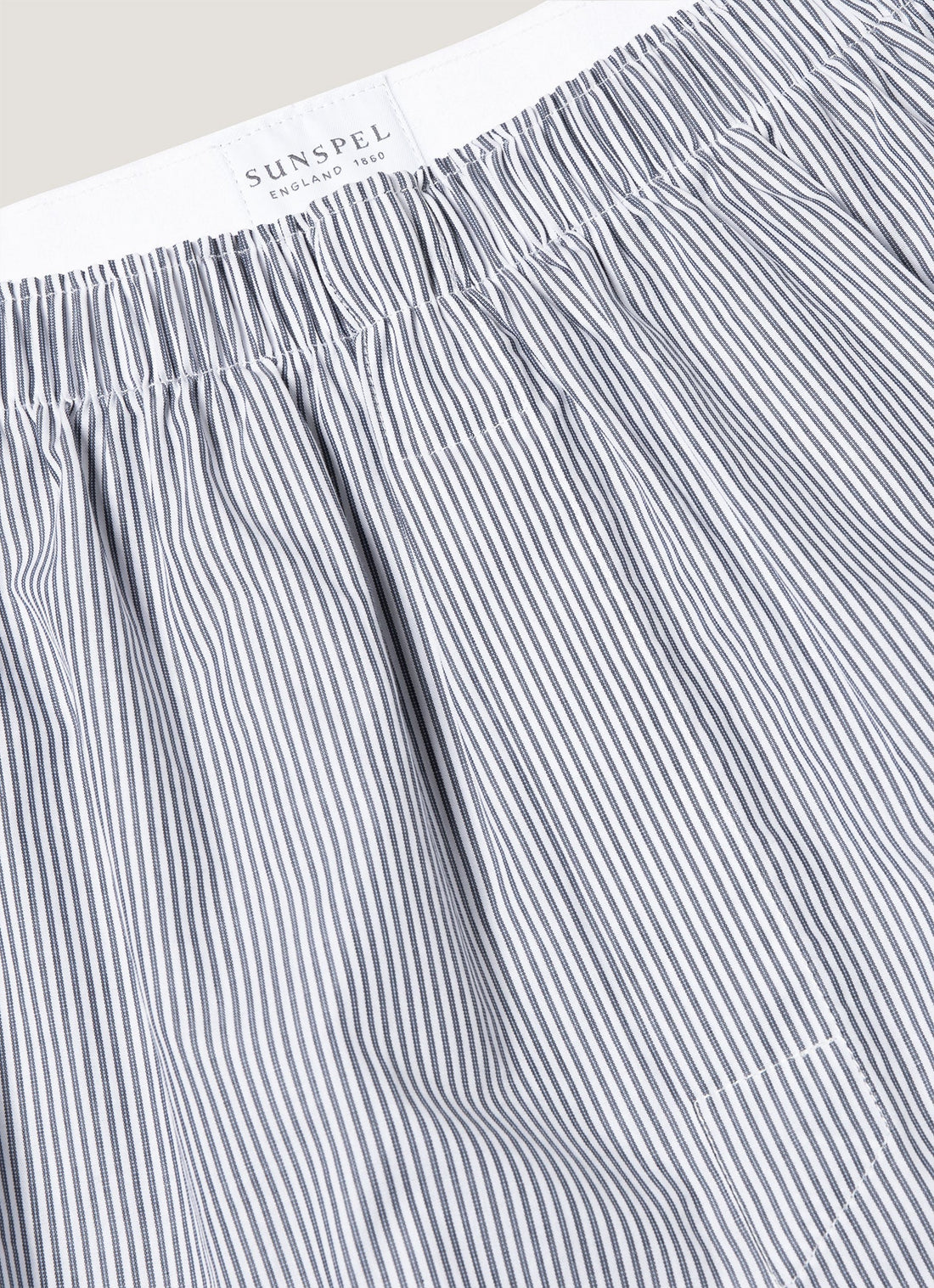 Men's Classic Boxer Short in White/Navy Pinstripe