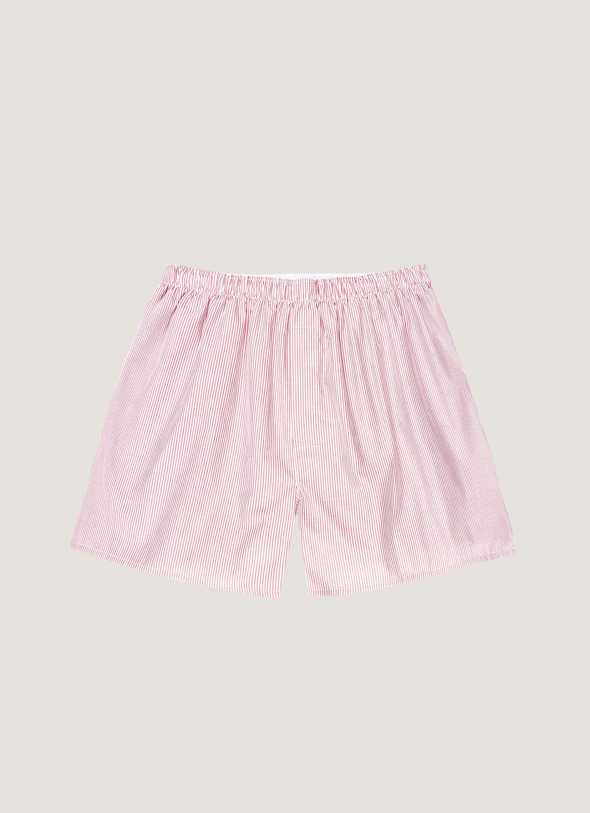 Men's Classic Boxer Short in White/Red Pinstripe