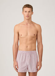Men's Classic Boxer Short in White/Red Pinstripe