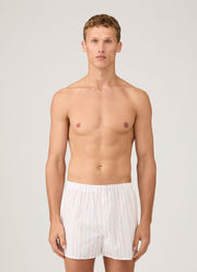 Men's Classic Boxer Short in Pale Pink Stripe