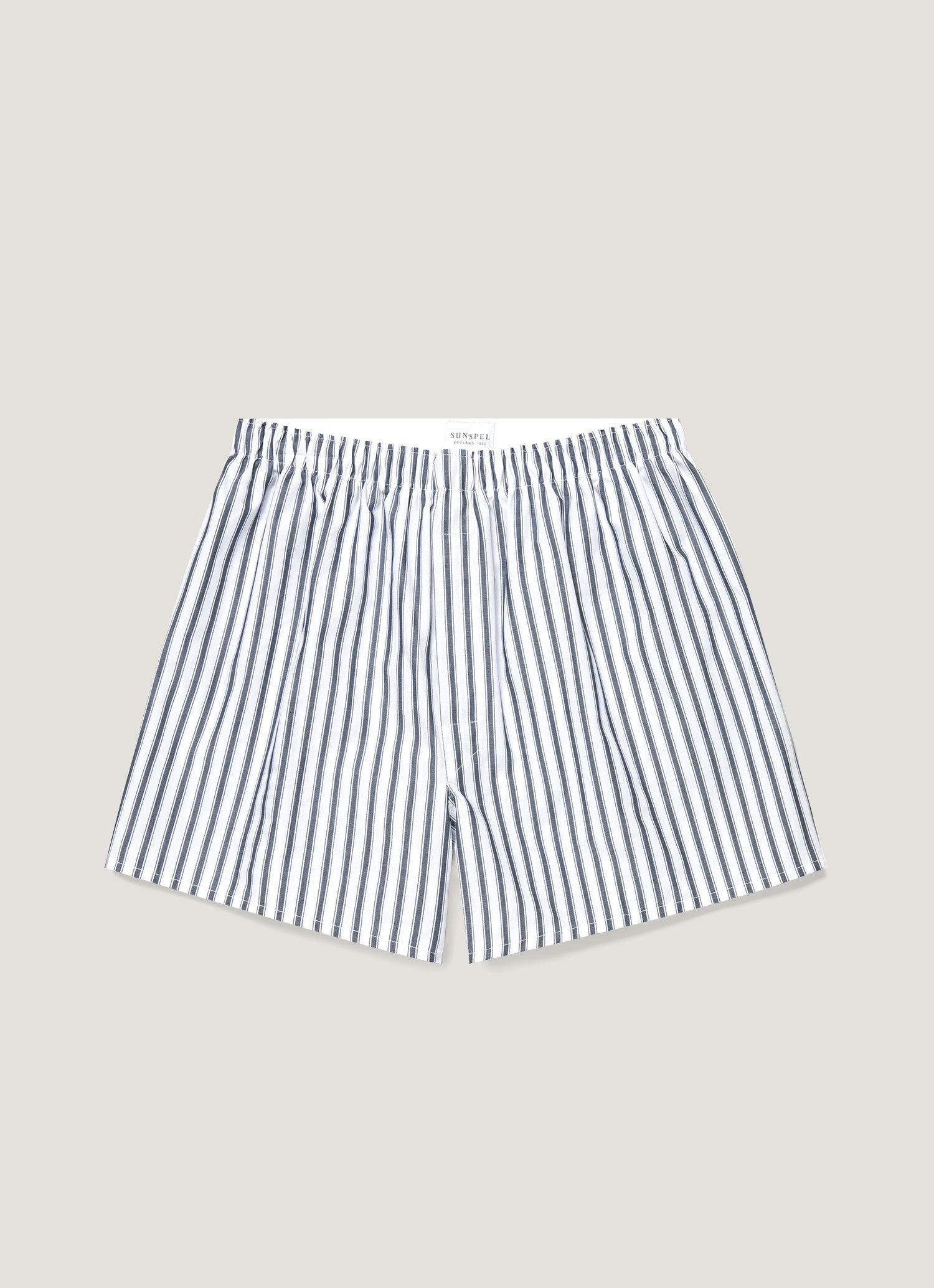 Men's Classic Boxer Short in White/Navy Stripe