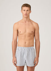 Men's Classic Boxer Shorts in White/Navy Stripe
