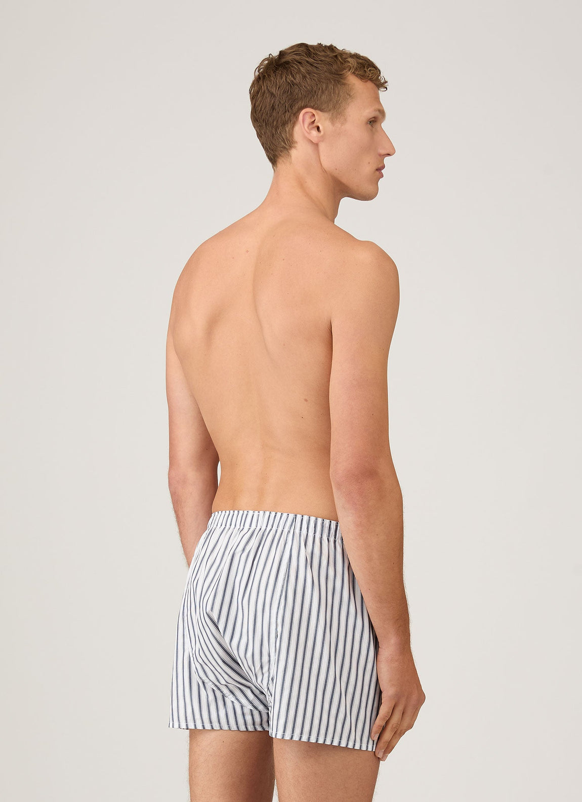 Men's Classic Boxer Short in White/Navy Stripe