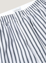 Men's Classic Boxer Short in White/Navy Stripe