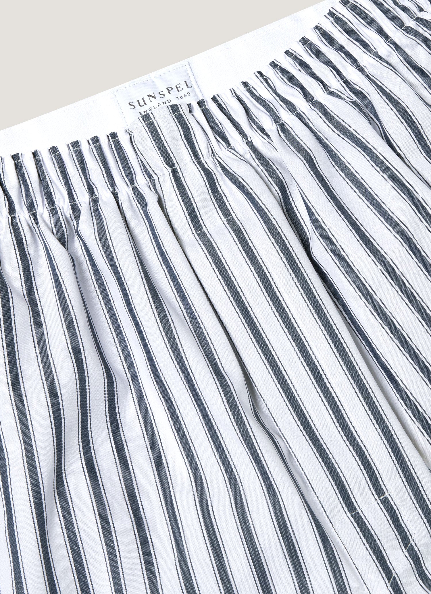 Men's Classic Boxer Short in White/Navy Stripe