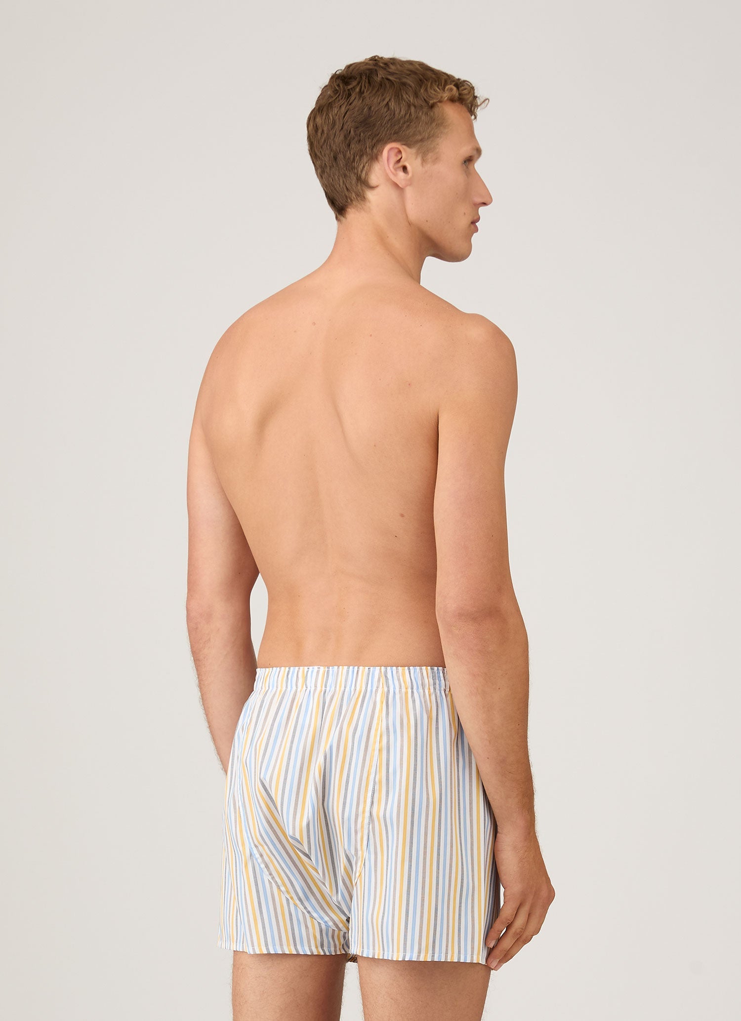 Men's Classic Boxer Short in Yellow/Brown/Blue