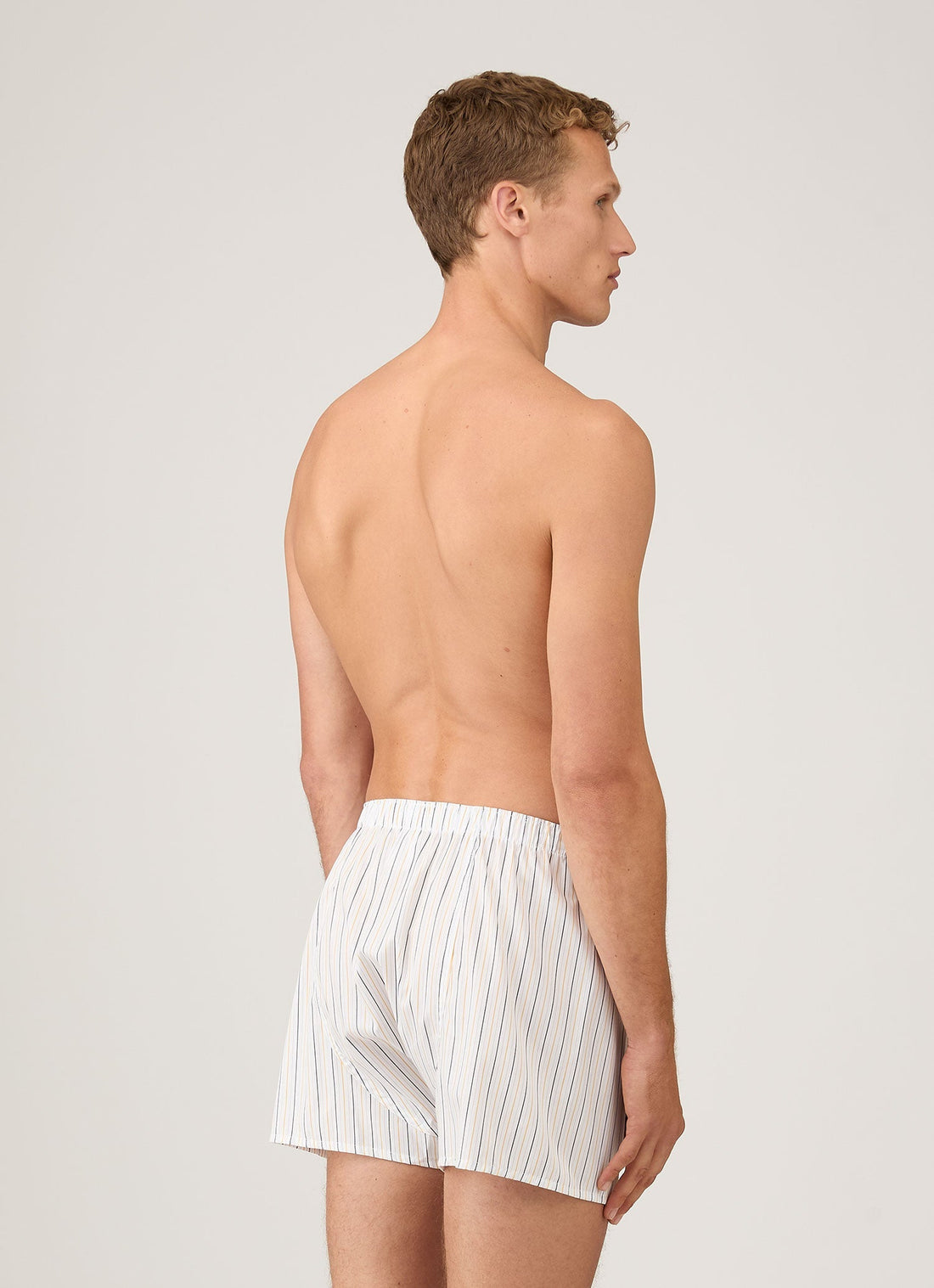 Men's Classic Boxer Shorts in White/Blue/Yellow