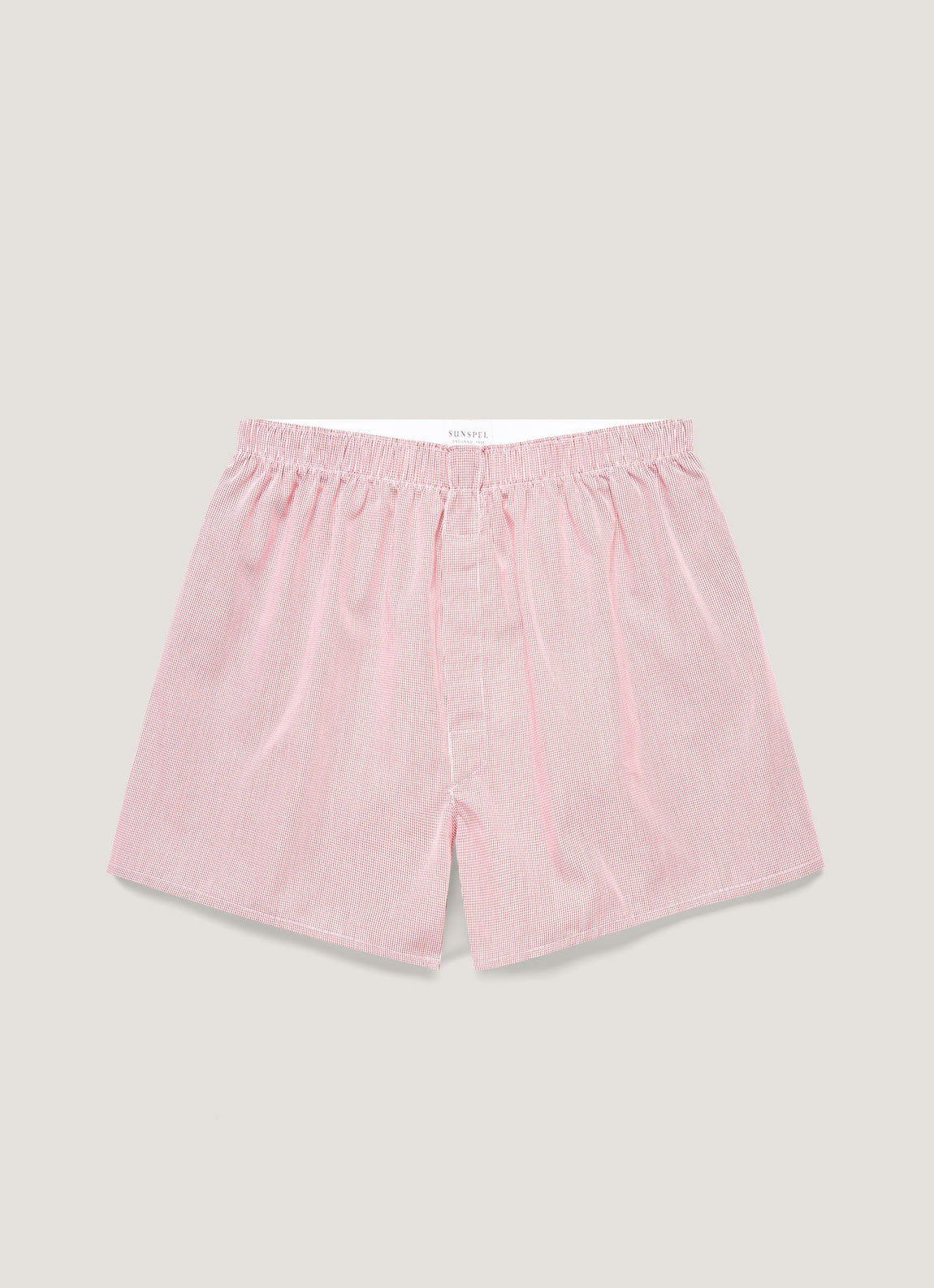 Men's Classic Boxer Short in Red Micro Gingham