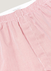 Men's Classic Boxer Short in Red Micro Gingham