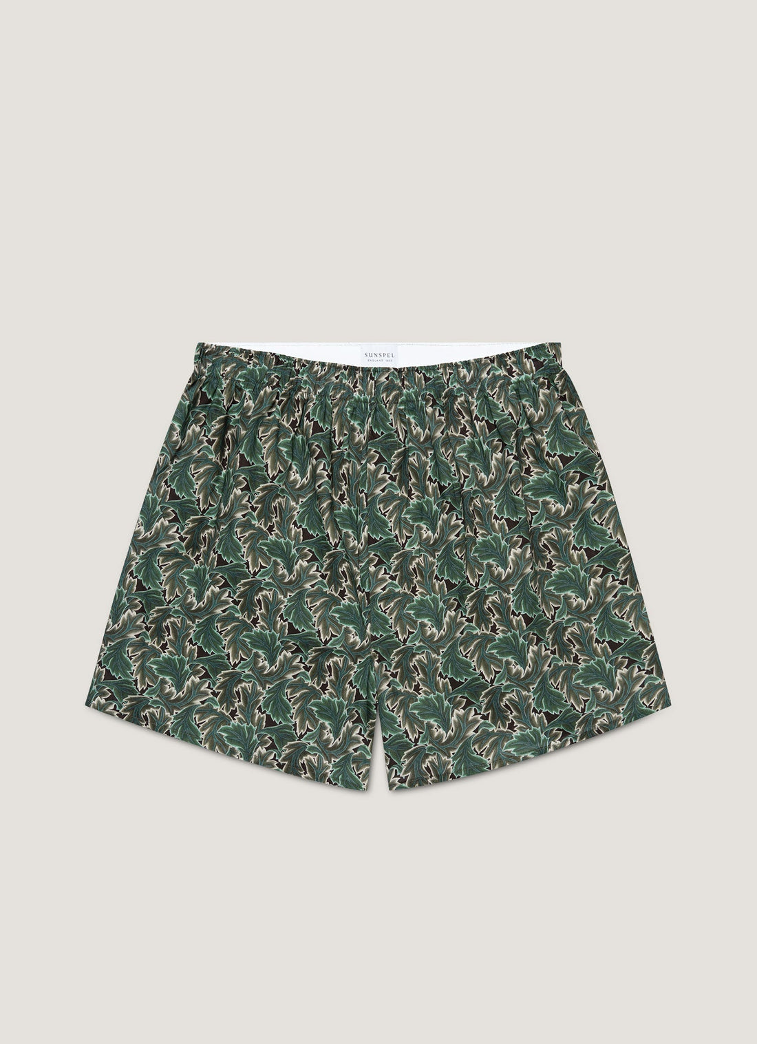 Men's Classic Boxer Shorts in Liberty Fabric in Midnight Green Canopy