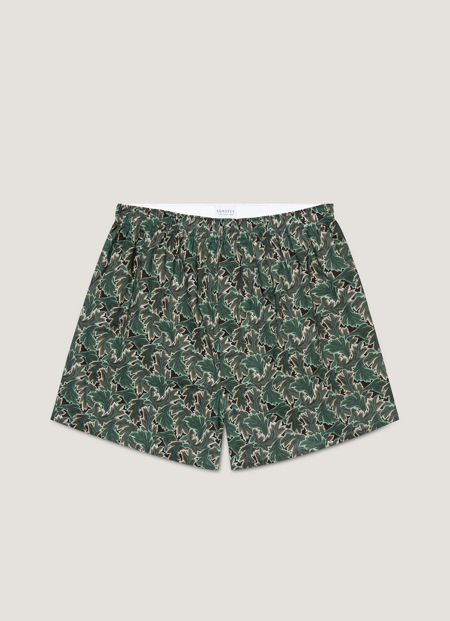 Men's Classic Boxer Shorts in Liberty Fabric in Midnight Green Canopy