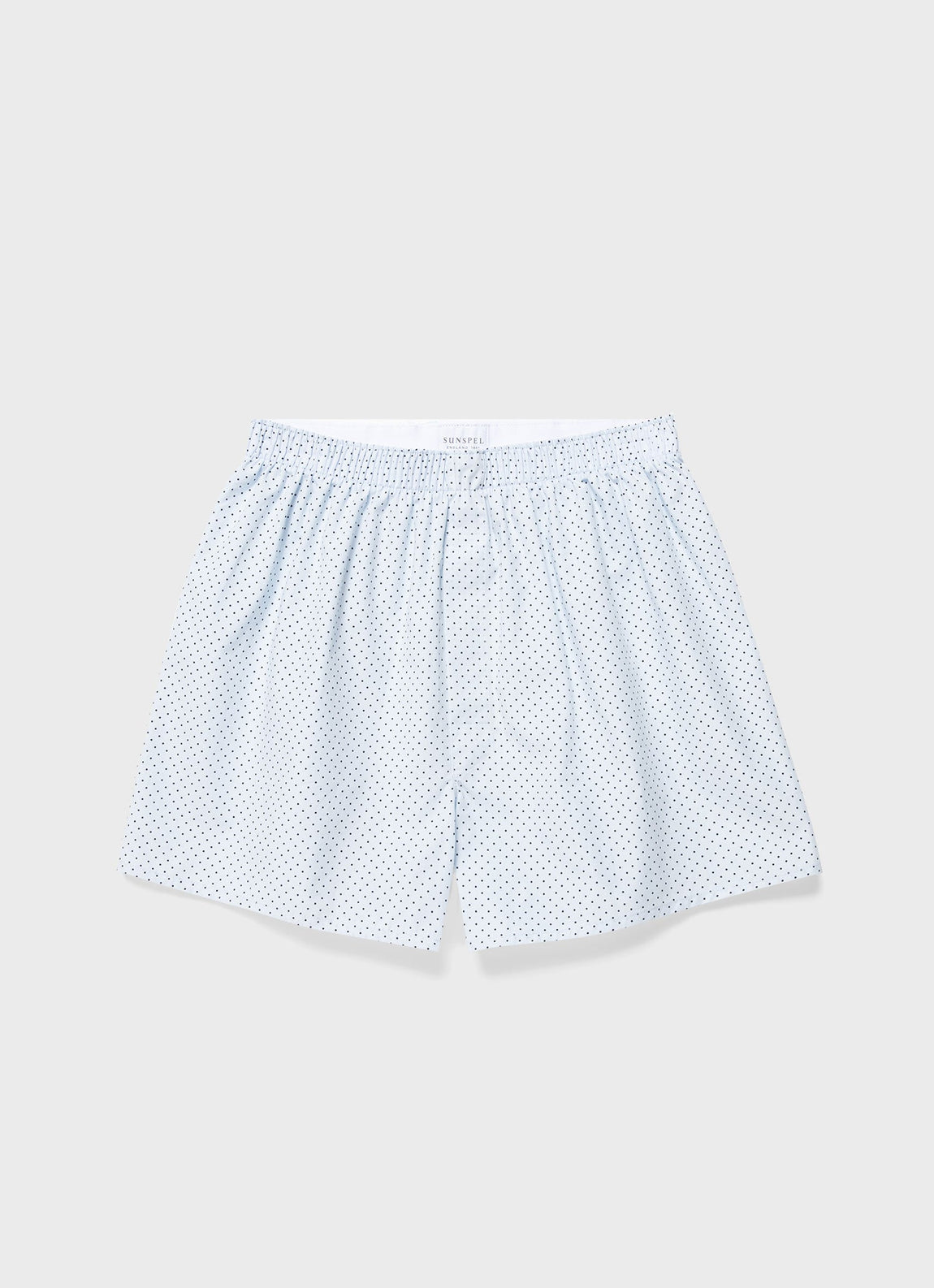Men's Classic Print Boxer Shorts in Pastel Blue Mini Dots