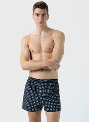 Men's Classic Boxer Short in Navy Sun & Clouds