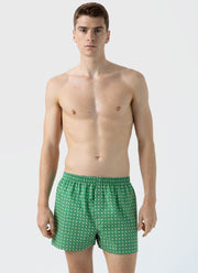 Men's Classic Boxer Short in Green Sun & Clouds