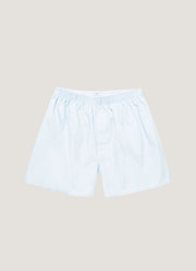 Men's Long Cut Classic Boxer Shorts in Plain Blue