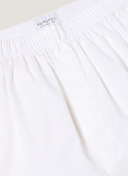 Men's Long Cut Classic Boxer Shorts in White