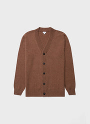 Men's Lambswool Cardigan in Pecan