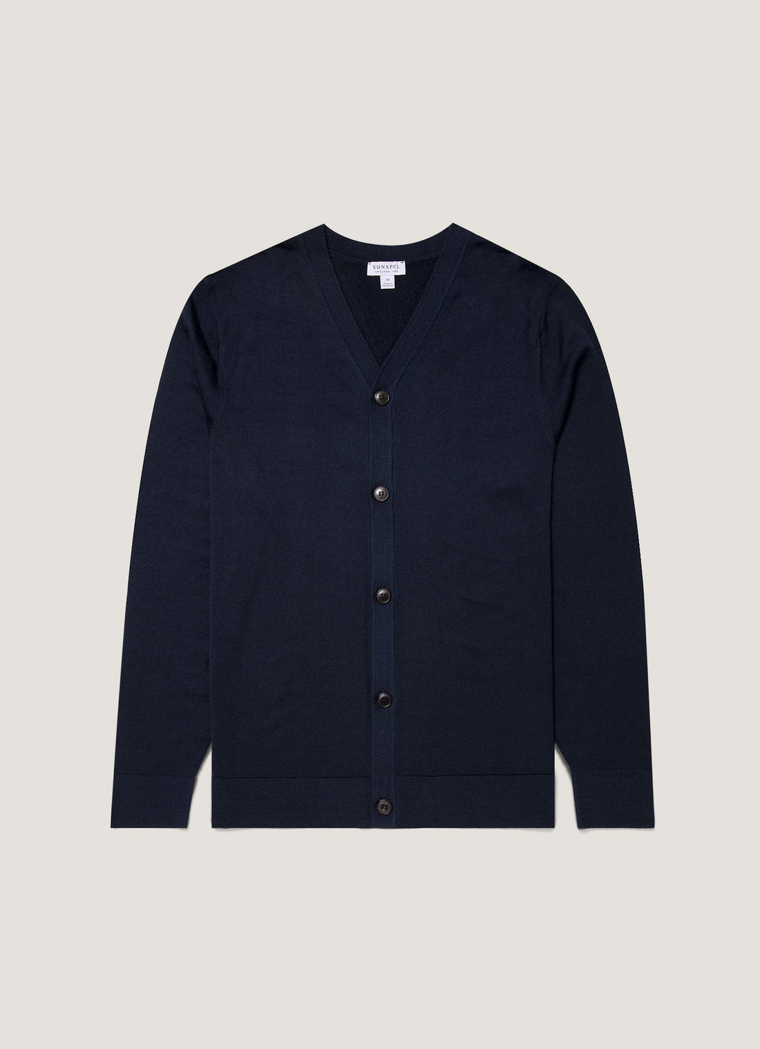 Men's Extra-Fine Merino Cardigan in Navy