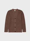 Men's Open Stitch Cardigan in Brown