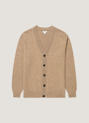 Men's Lambswool Cardigan in Taupe