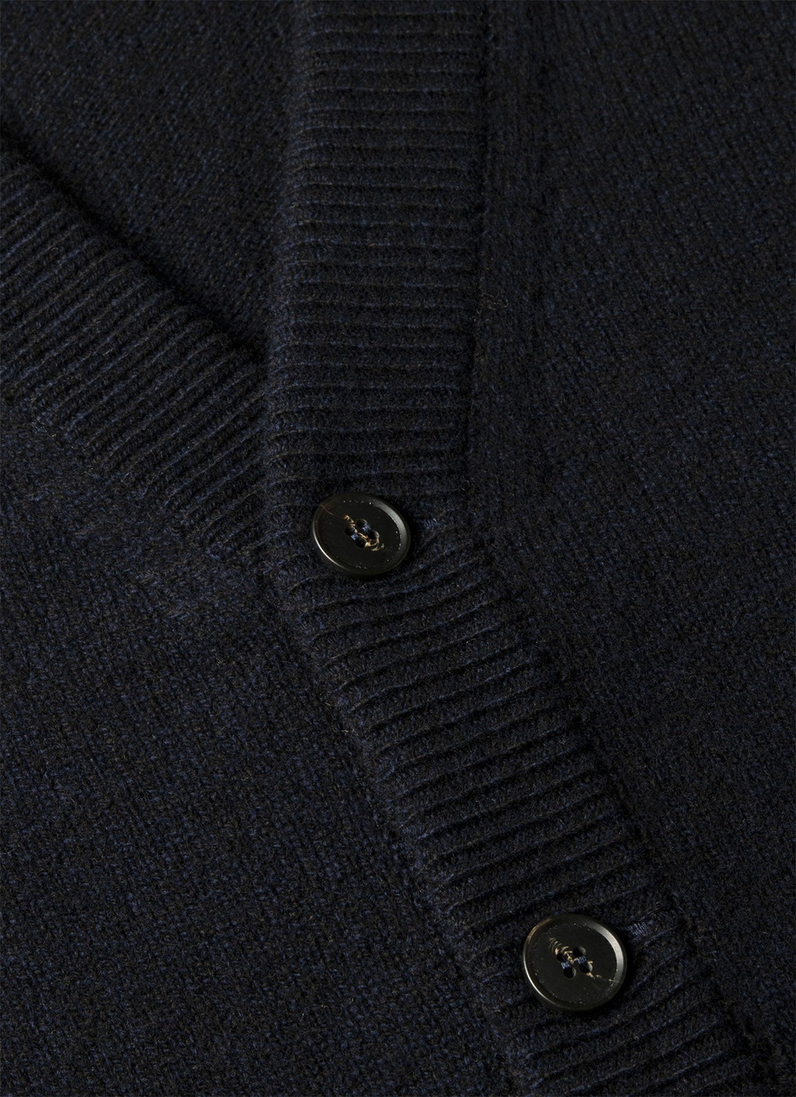 Men's Lambswool Cardigan in Dark Navy Mouline