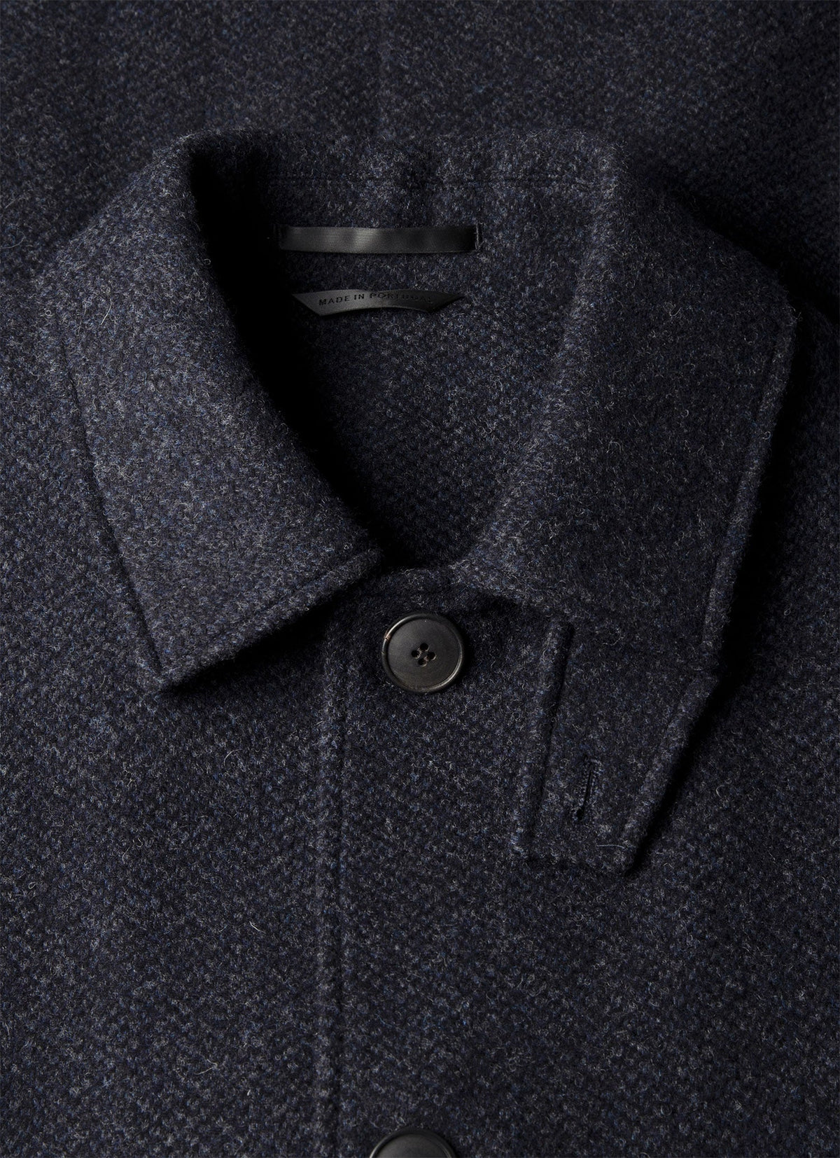 Men's Tweed Overcoat in Navy Tweed