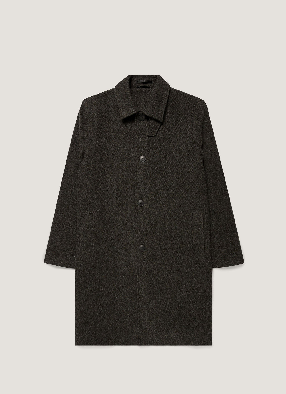 Men's Tweed Overcoat in Loden Green