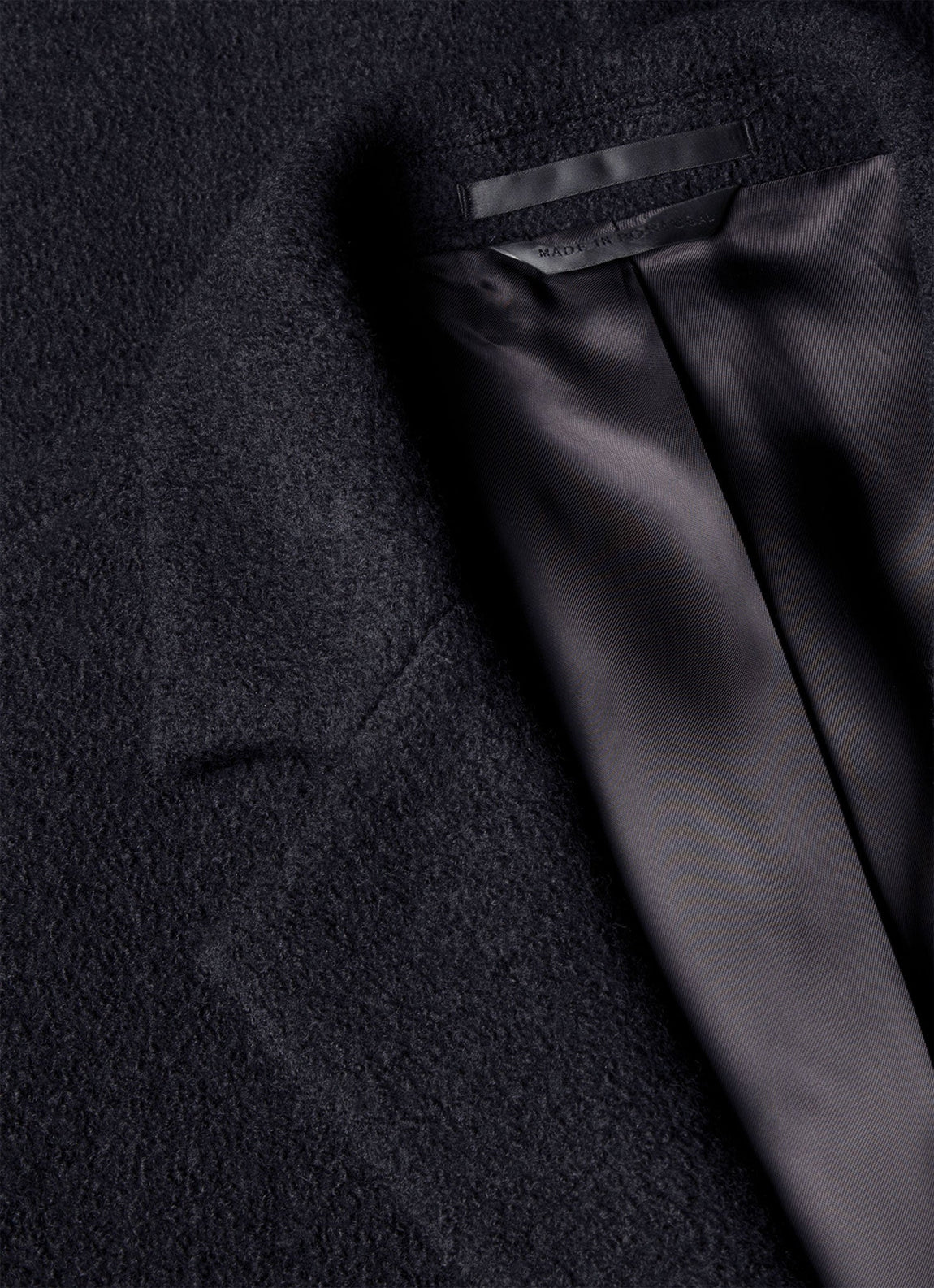 Men's Heavy Boiled Wool Jersey Overcoat in Navy