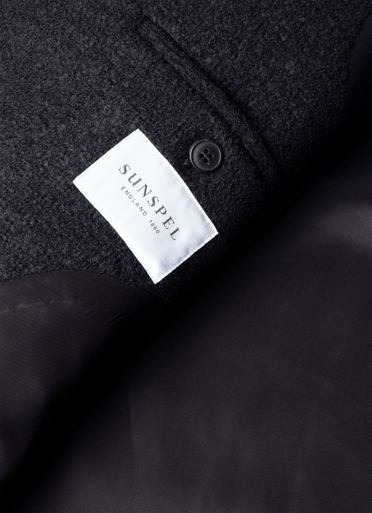 Men's Heavy Boiled Wool Jersey Overcoat in Navy
