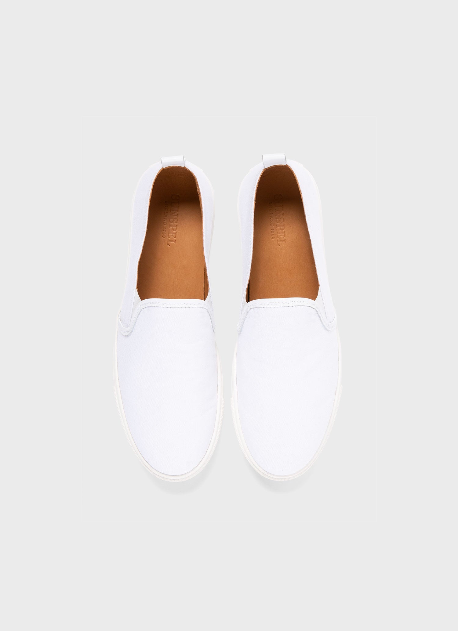 Men's Canvas Slip On Trainer in White