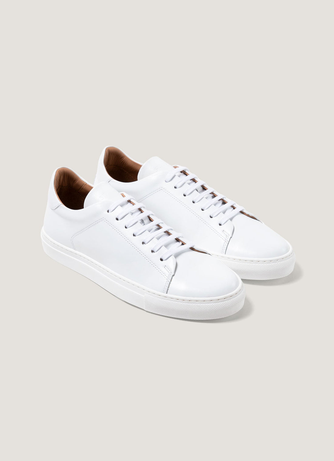 Men's Leather Tennis Shoe in White