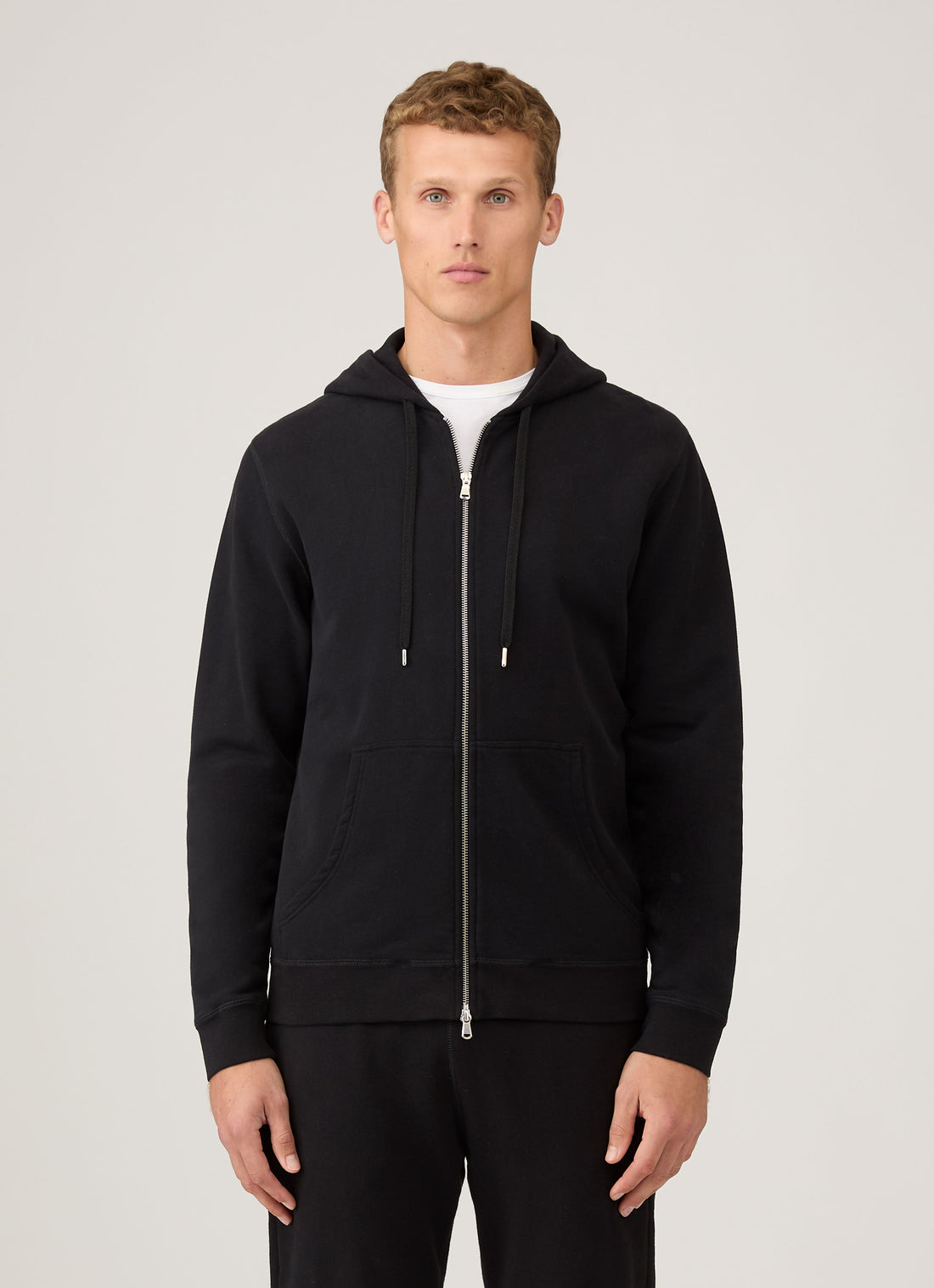 Men's Loopback Zip Hoody in Black