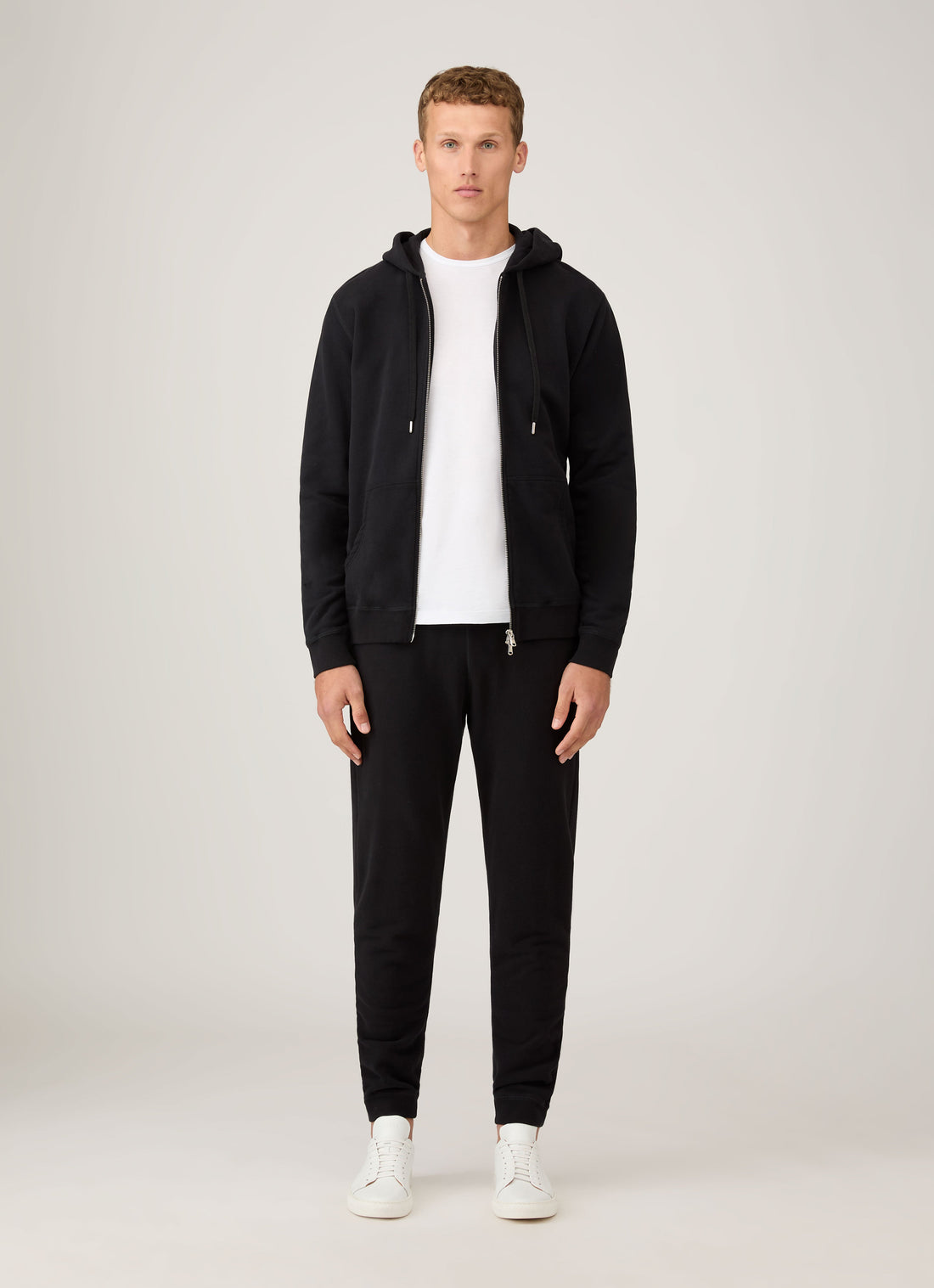 Men's Loopback Zip Hoody in Black