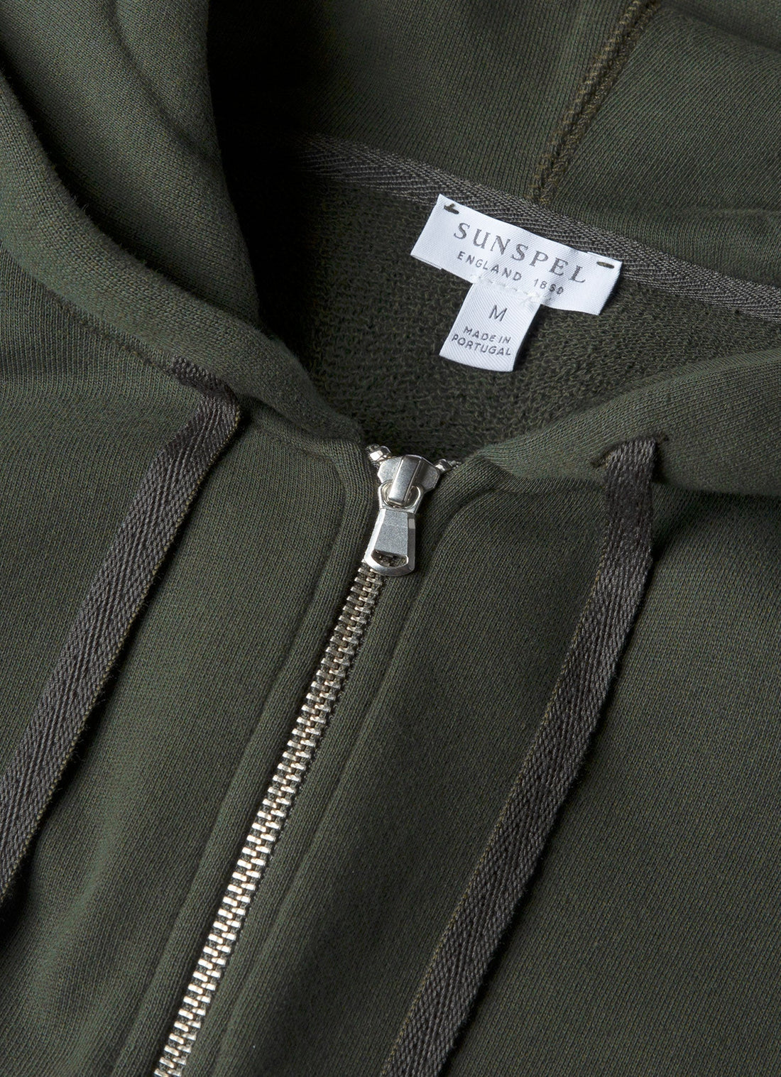 Men's Loopback Zip Hoodie in Dark Green