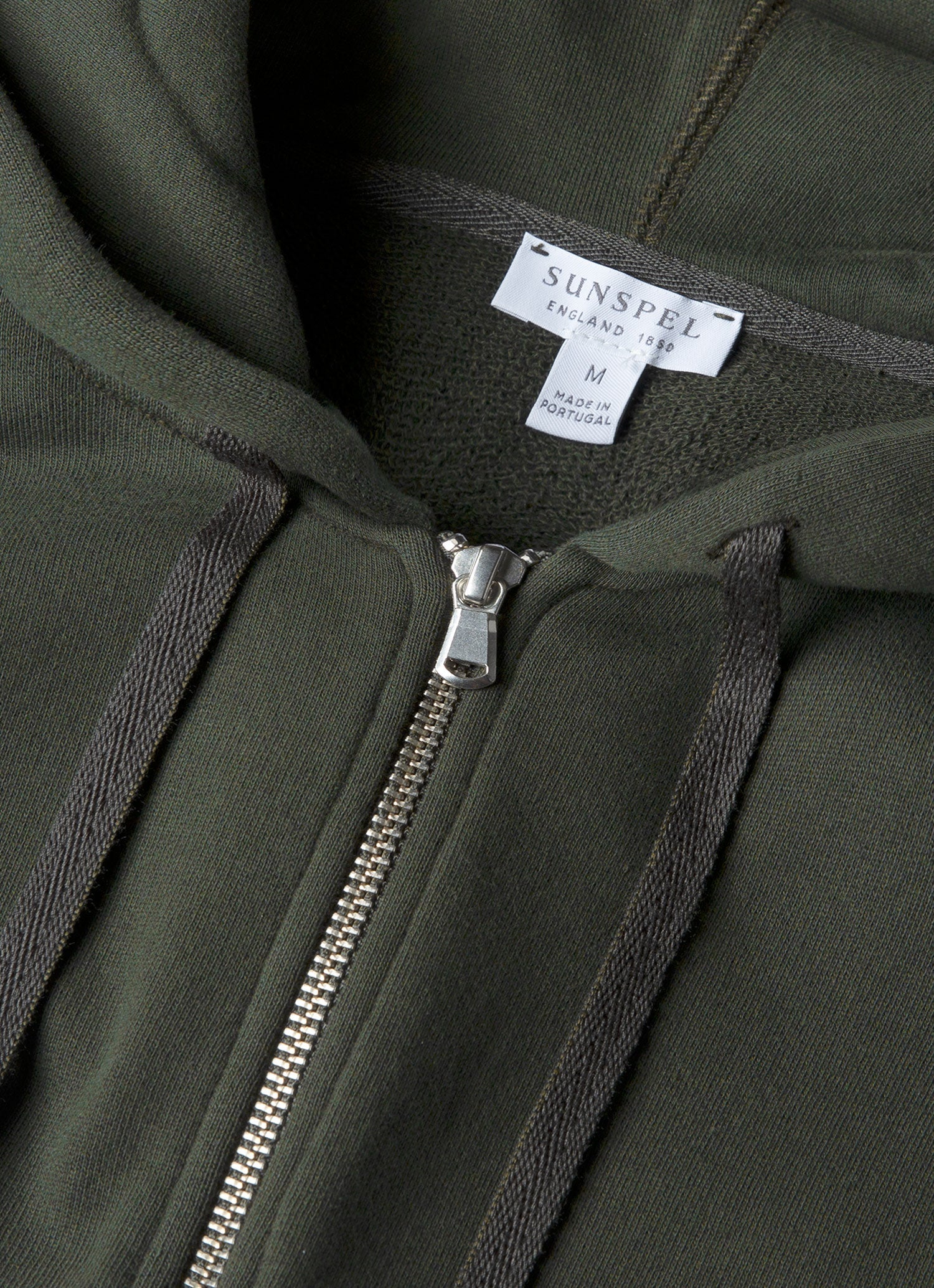 Men's Loopback Zip Hoodie in Dark Green