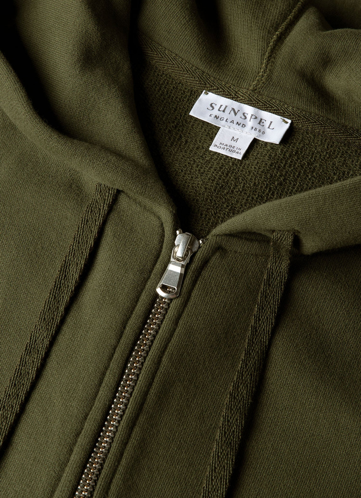 Men's Loopback Zip Hoodie in Deep Olive